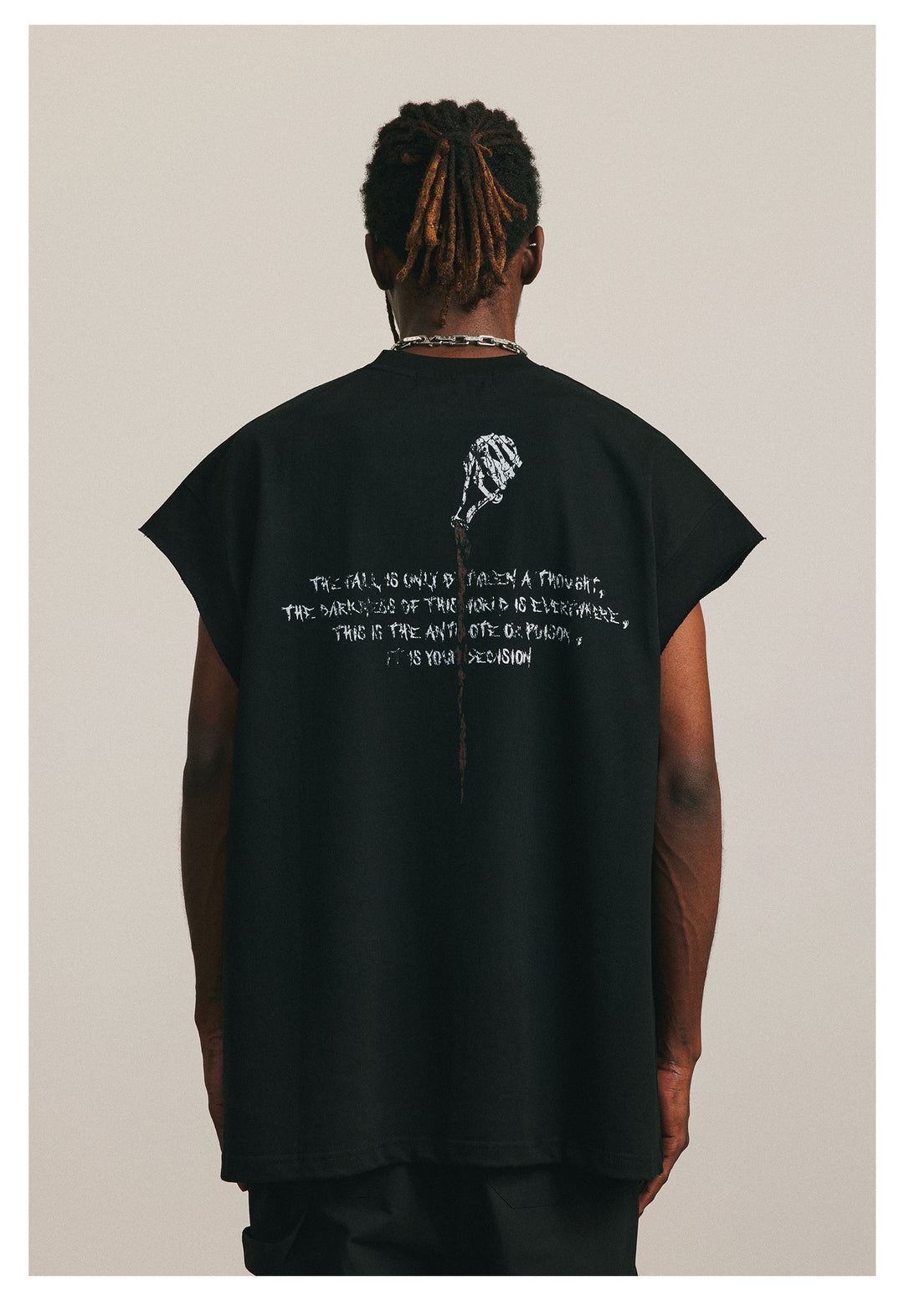 ANTIDOTE Skeleton Print Sleeveless Tee