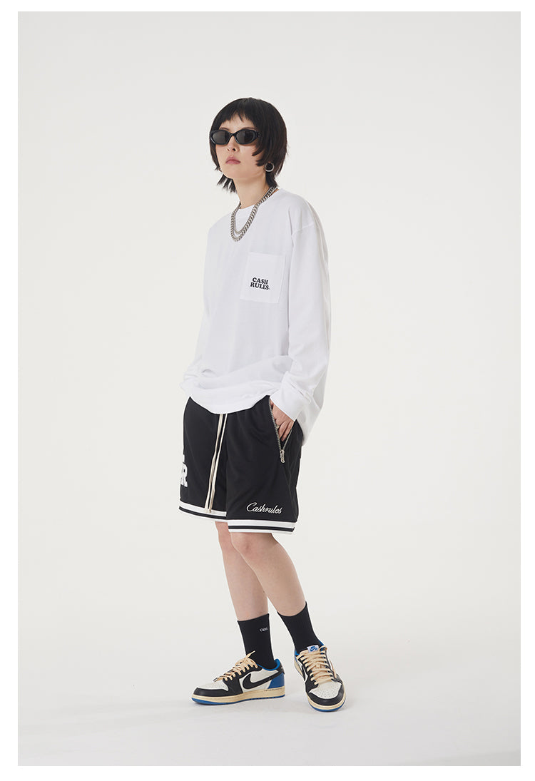 Cashrules Pocket Logo Print Long Sleeved Tee