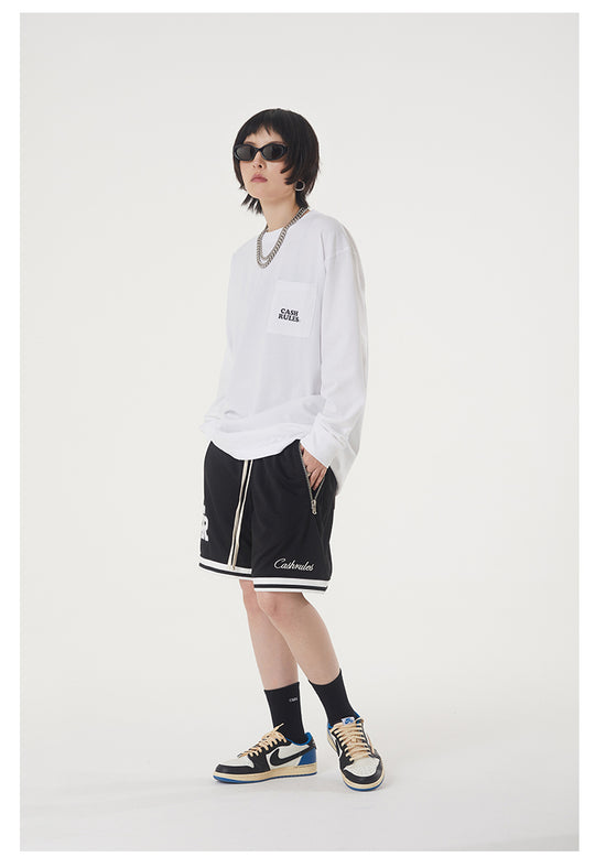 Cashrules Pocket Logo Print Long Sleeved Tee
