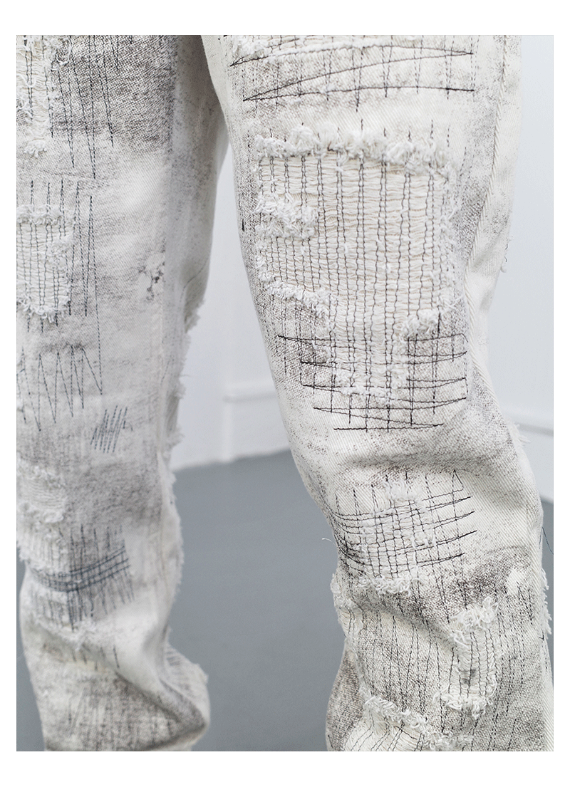 F3F Select Distressed White Denim Jeans