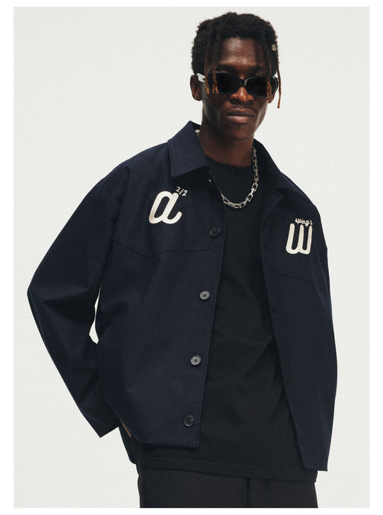 ANTIDOTE Letter Logo Embroidered Loose Jacket | Face 3 Face