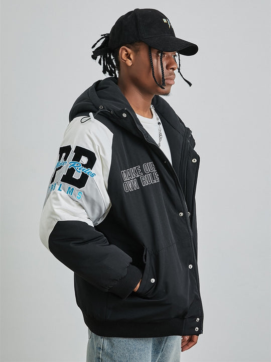 PRBLMS LOGO Embroidered Hooded Jacket | Face 3 Face