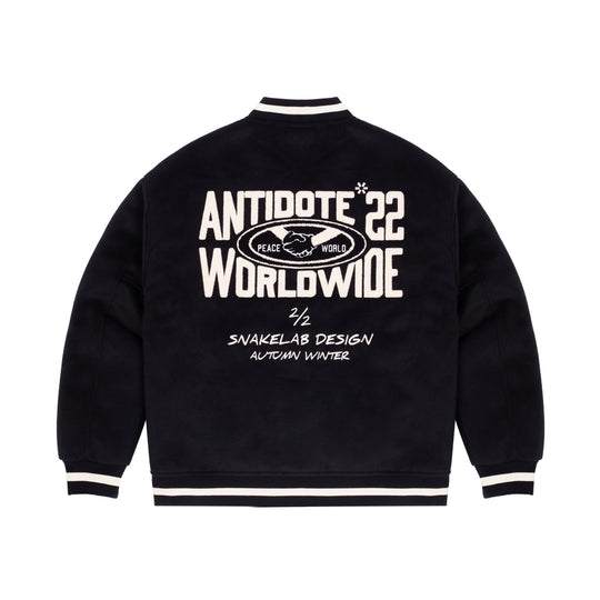 ANTIDOTE LOGO Woolen Embroidered Varsity Jacket | Face 3 Face