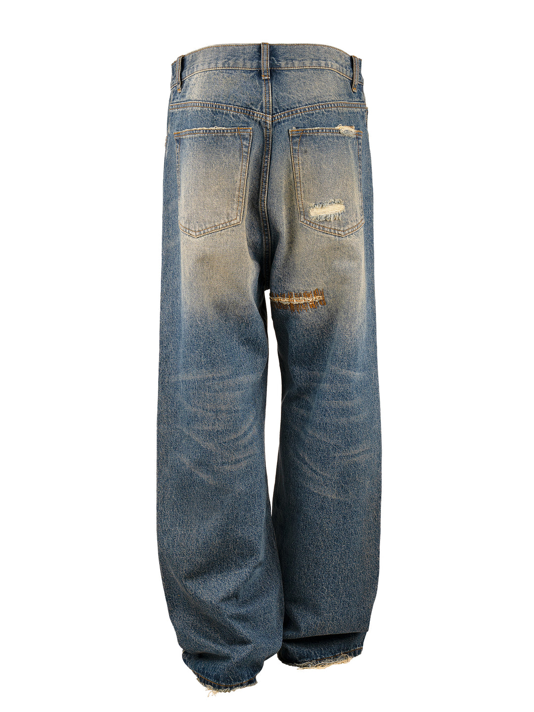 EVILKNIGHT(EK) Torn Holes Abrasive Patches Embroidery Denim Jeans