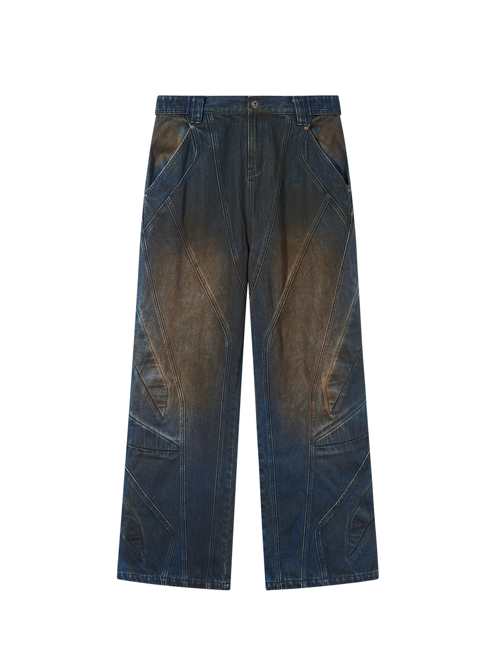 BLIND NO PLAN Mud Stained & Rusted Denim Jeans