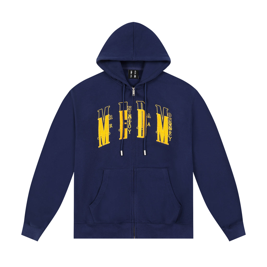 MEDM Basic Towel Embroidery Zipper Hoodie