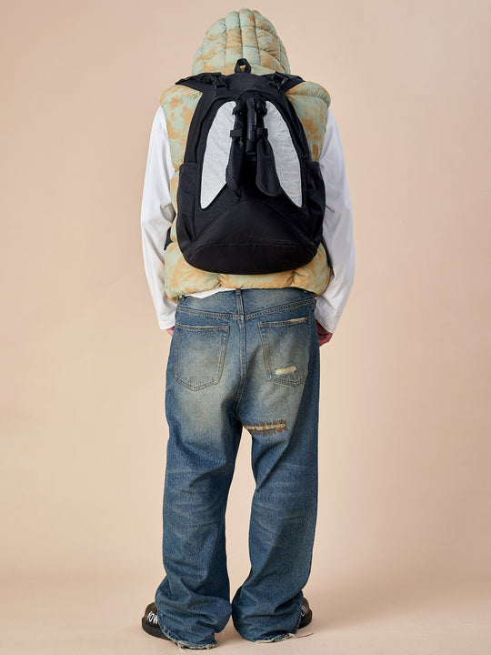 EVILKNIGHT(EK) Torn Holes Abrasive Patches Embroidery Denim Jeans