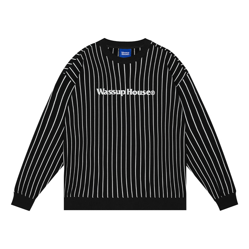 Wassup House Stripes Basic Logo Sweatshirt