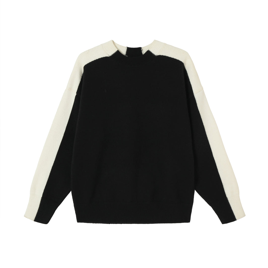 YADcrew Black & White Contrasting Knit Sweater