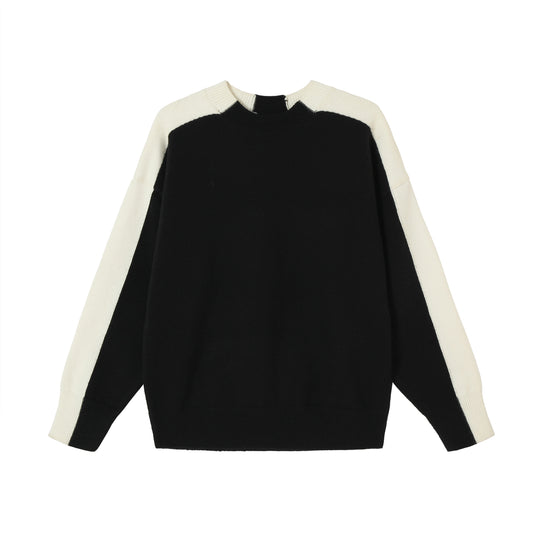 YADcrew Black & White Contrasting Knit Sweater