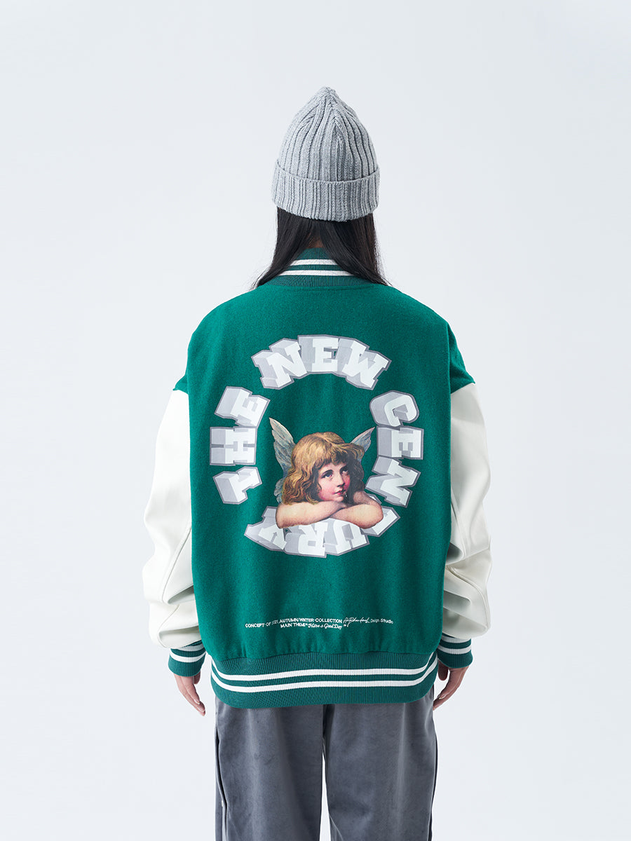 Harsh and Cruel 3D Ring Circular LOGO Angel Varsity Jacket | Face 3 Face