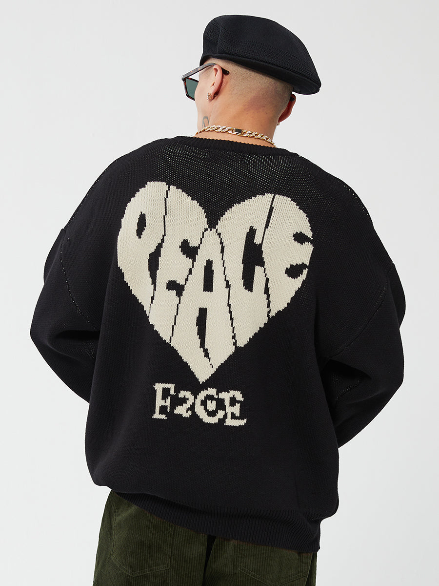 F2CE Love Heart LOGO Knit Sweater | Face 3 Face