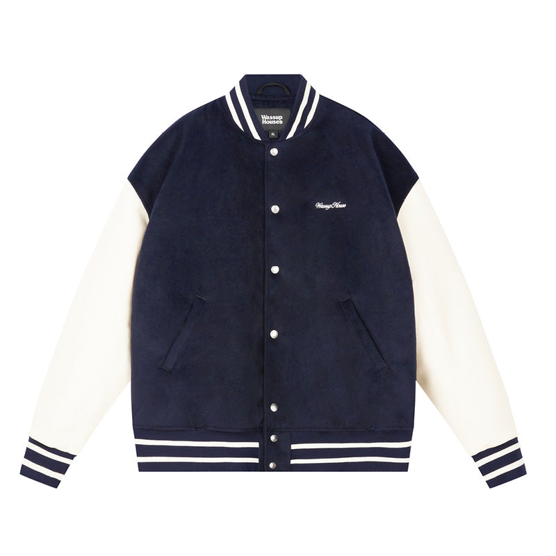 Wassup House Color Blocking Baseball Jacket