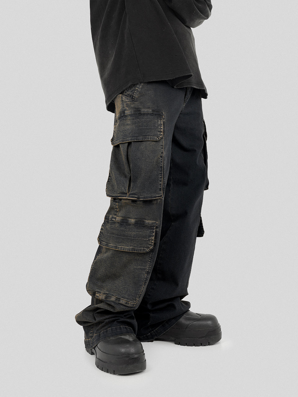 UNDERWATER Gradient Patch Pockets Denim Jeans