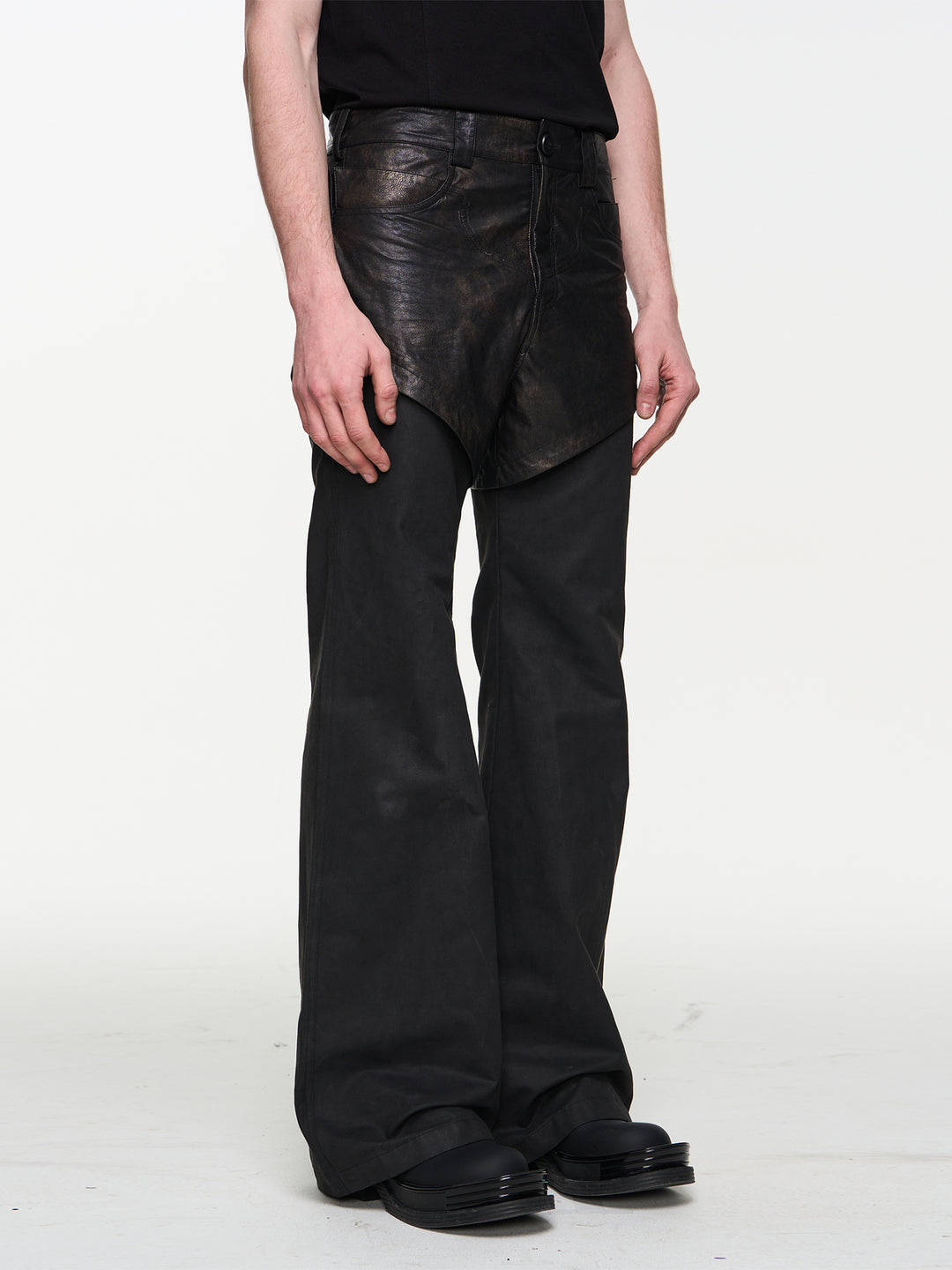 BLIND NO PLAN Double Layer Fake Two Piece Pants