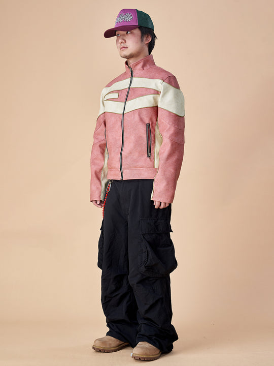 EVILKNIGHT(EK) Embroidery Biker Leather Jacket