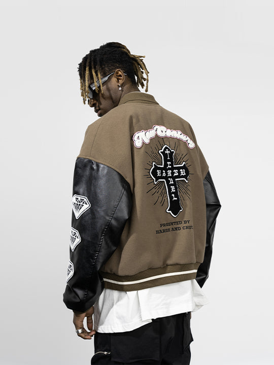 Harsh and Cruel New Century Embroidered Varsity Jacket | Face 3 Face