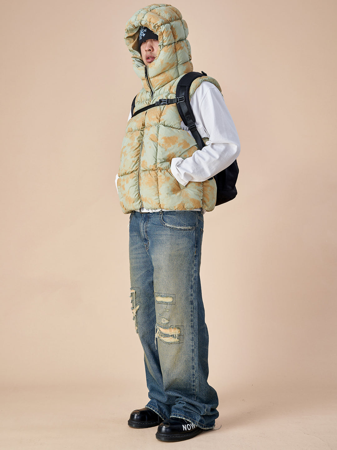 EVILKNIGHT(EK) Torn Holes Abrasive Patches Embroidery Denim Jeans