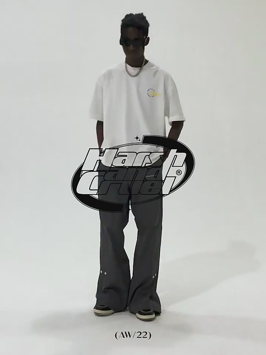 Harsh and Cruel Wide Leg Buttons Flared Trousers