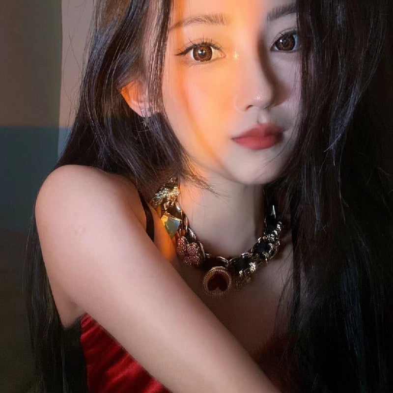 NboStore × Supplier Pearl Love Rotatable Necklace | Face 3 Face