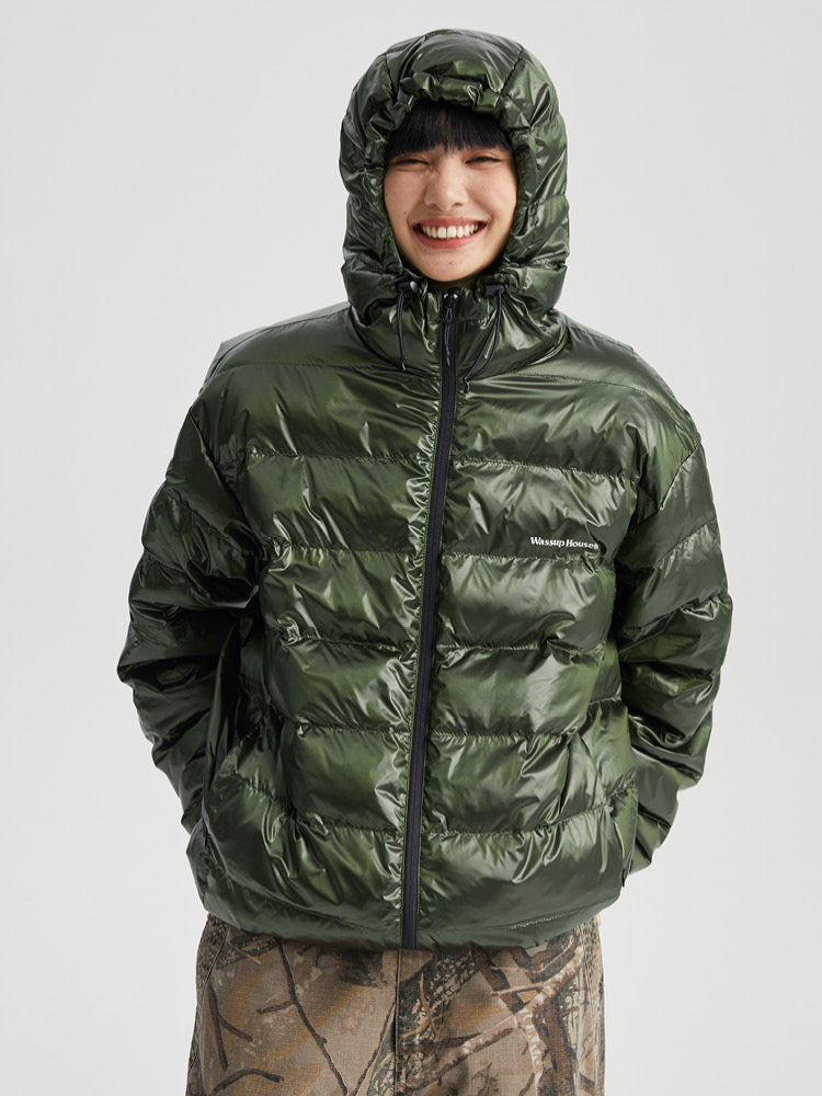 Wassup House Basic Glossy Hooded Down Jacket
