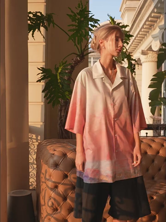 Harsh and Cruel Forest Sunset Full Print Cuban Shirt