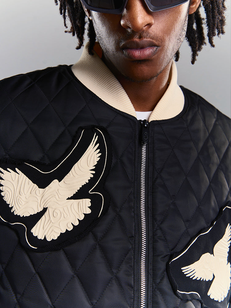 YADcrew Peace Dove 3D Foam Cutting Patch Jacket