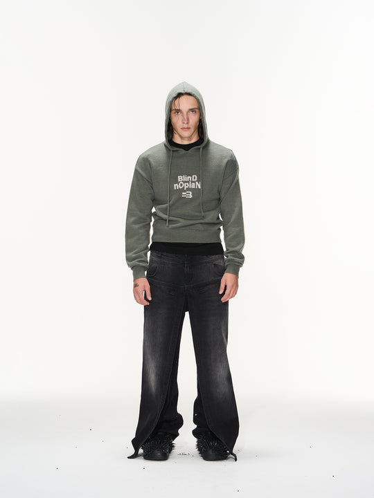 BLIND NO PLAN Basic LOGO Knit Hoodie