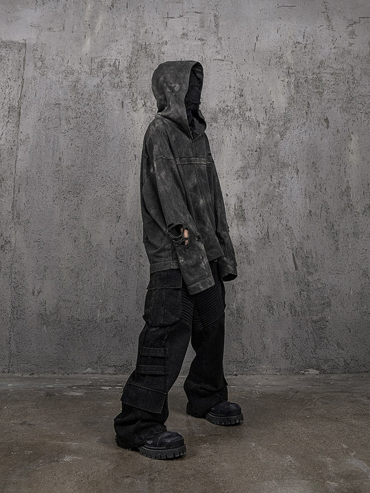 UNDERWATER Distressed Cross Stitching Hoodie