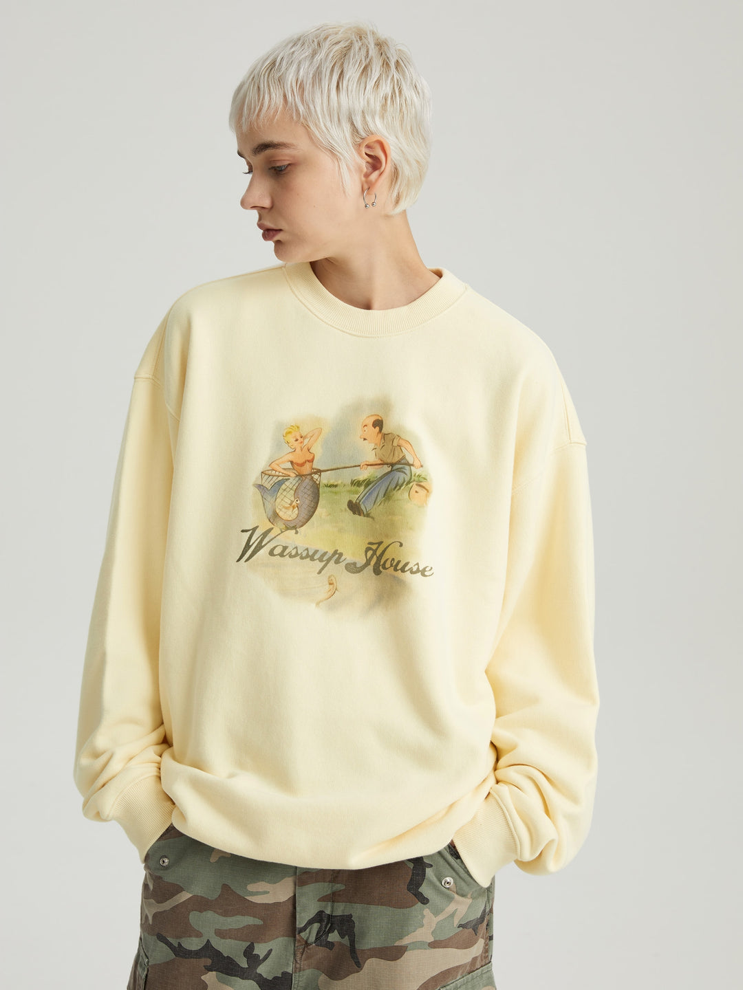 Wassup House Mermaid Tale Printed Sweatshirt
