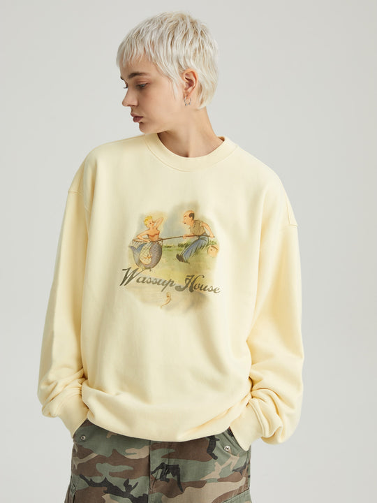 Wassup House Mermaid Tale Printed Sweatshirt