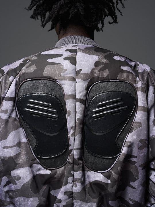 BLIND NO PLAN x BLACK8 Heavy Craft Armor Device Bomber Jacket