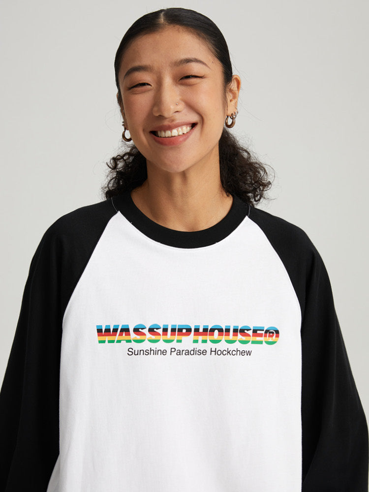 Wassup House Colorful Logo Raglan Long Sleeved Tee