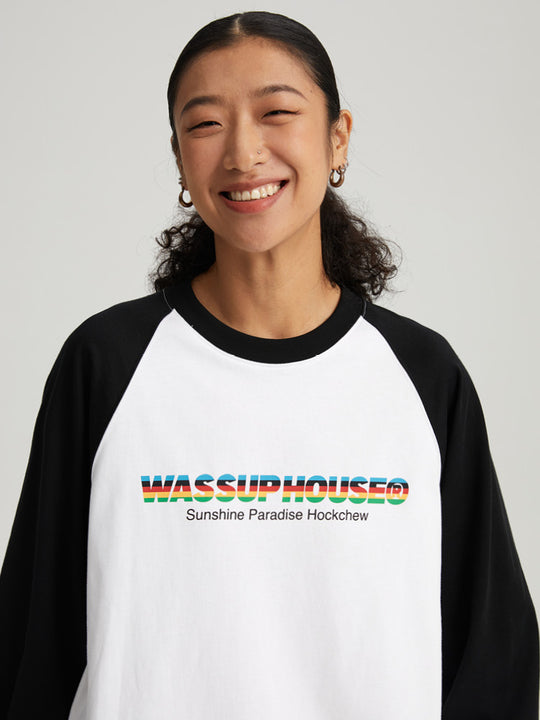 Wassup House Colorful Logo Raglan Long Sleeved Tee