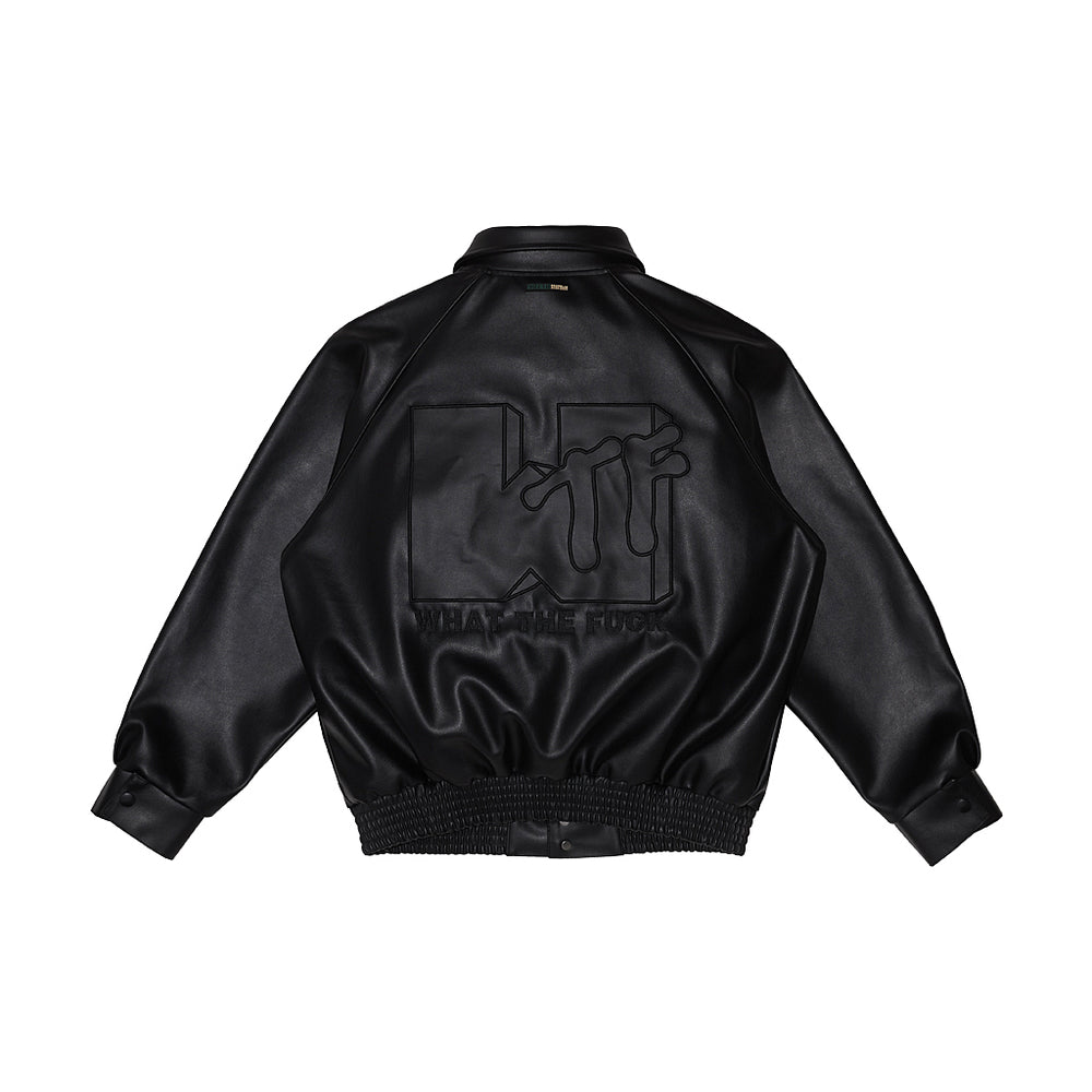ANTIDOTE WTF Logo PU Leather Jacket | Face 3 Face