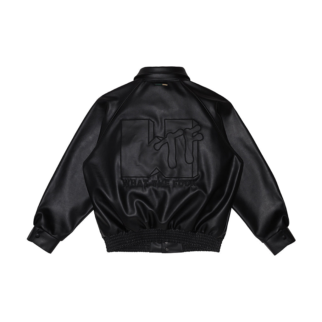 ANTIDOTE WTF Logo PU Leather Jacket | Face 3 Face