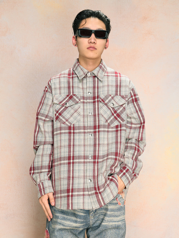 YADcrew Dark Plaid Shirt