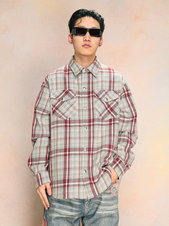 YADcrew Dark Plaid Shirt