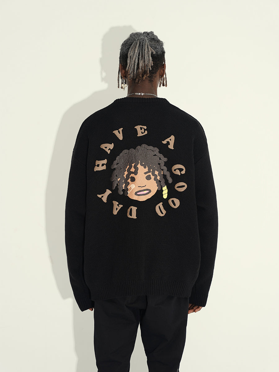 Harsh and Cruel Hand-Painted Kids Circular 3D LOGO Knit Sweater | Face 3 Face