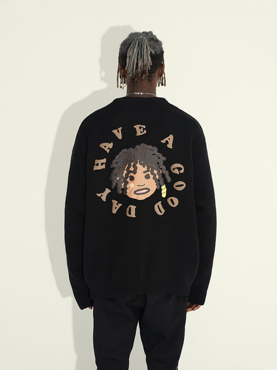 Harsh and Cruel Hand-Painted Kids Circular 3D LOGO Knit Sweater | Face 3 Face