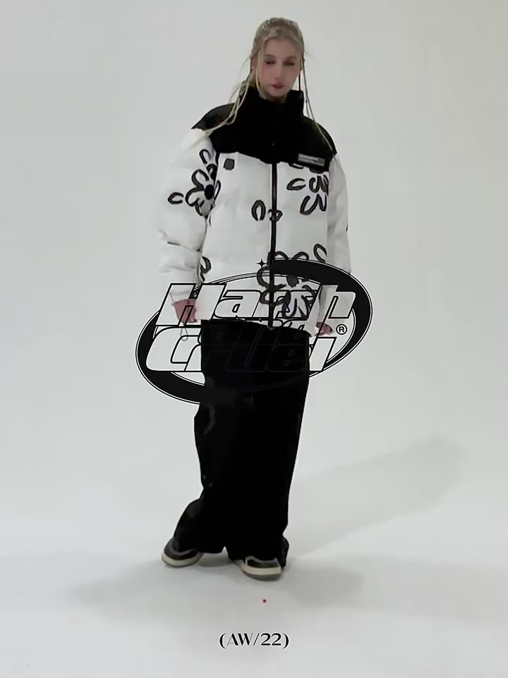 Harsh and Cruel Watercolor Flowers Printed Jacket