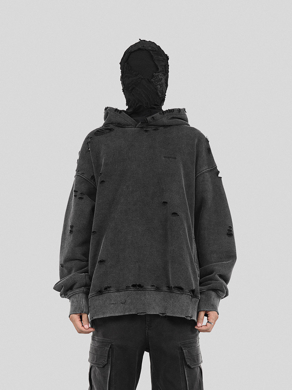 UNDERWATER Damaged Faded Logo Embroidered Hoodie