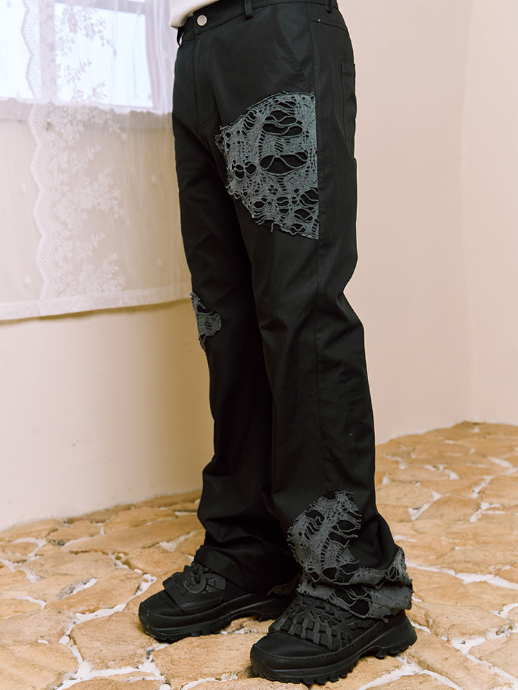 YADcrew Wormhole Broken Hand Splicing Pants