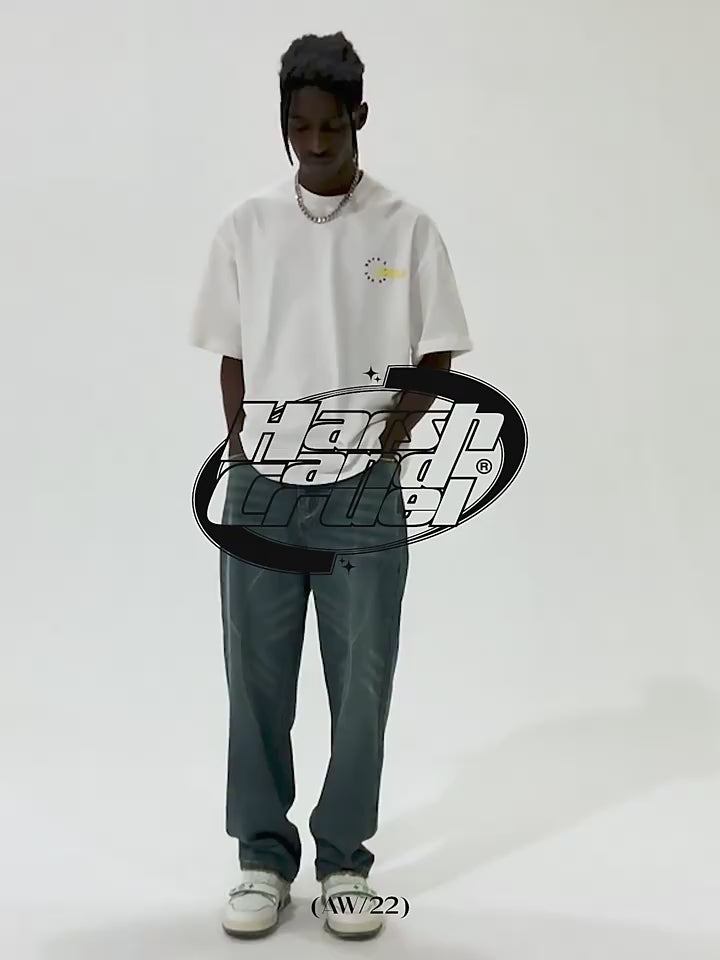 Harsh and Cruel Heavy Washed Striped Loose Denim