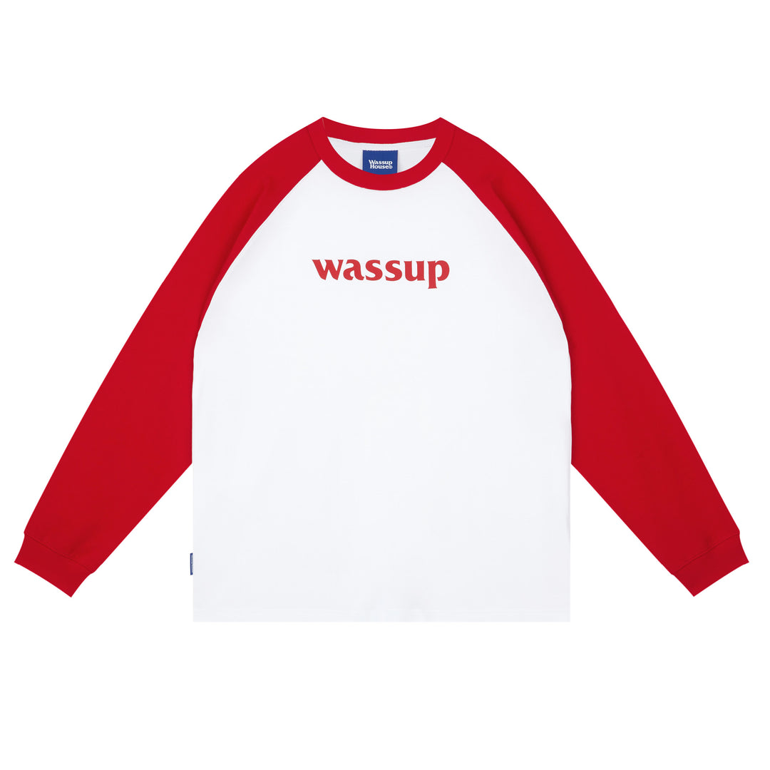 Wassup House Basic Logo Raglan Long Sleeved Tee