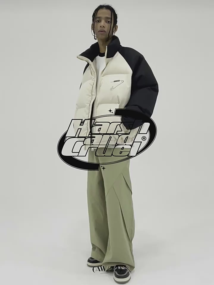 Harsh and Cruel Logo Colorblock Padded Jacket