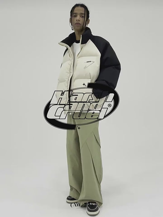 Harsh and Cruel Logo Colorblock Padded Jacket