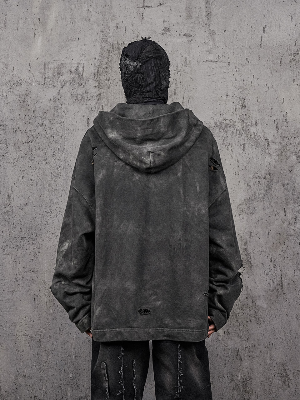 UNDERWATER Distressed Cross Stitching Hoodie