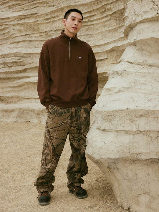 Wassup House Half Zipper Logo Sweatshirt