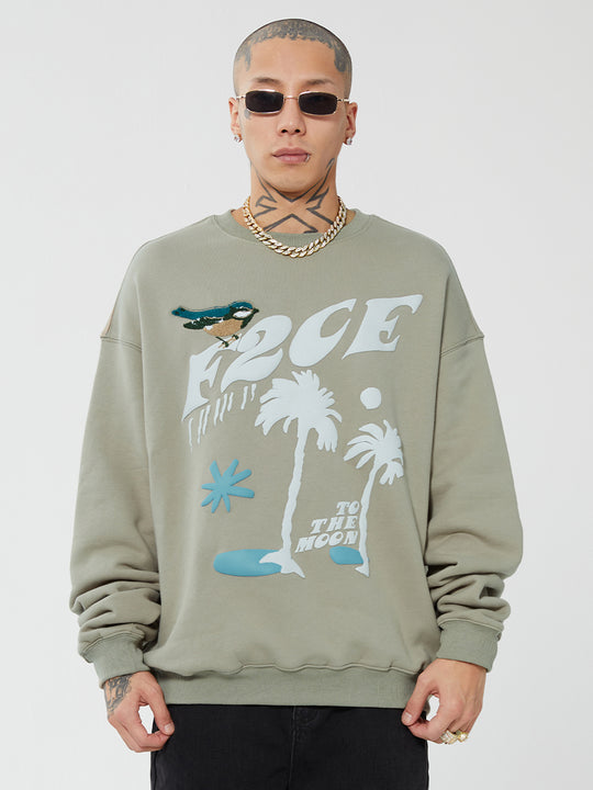 F2CE LOGO Foam Creative Print Embroidery Sweatshirts | Face 3 Face